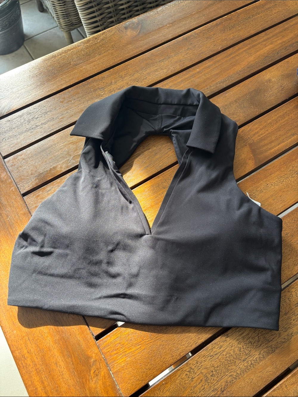 Collared Longline Ribbed Tennis Bra
- Women